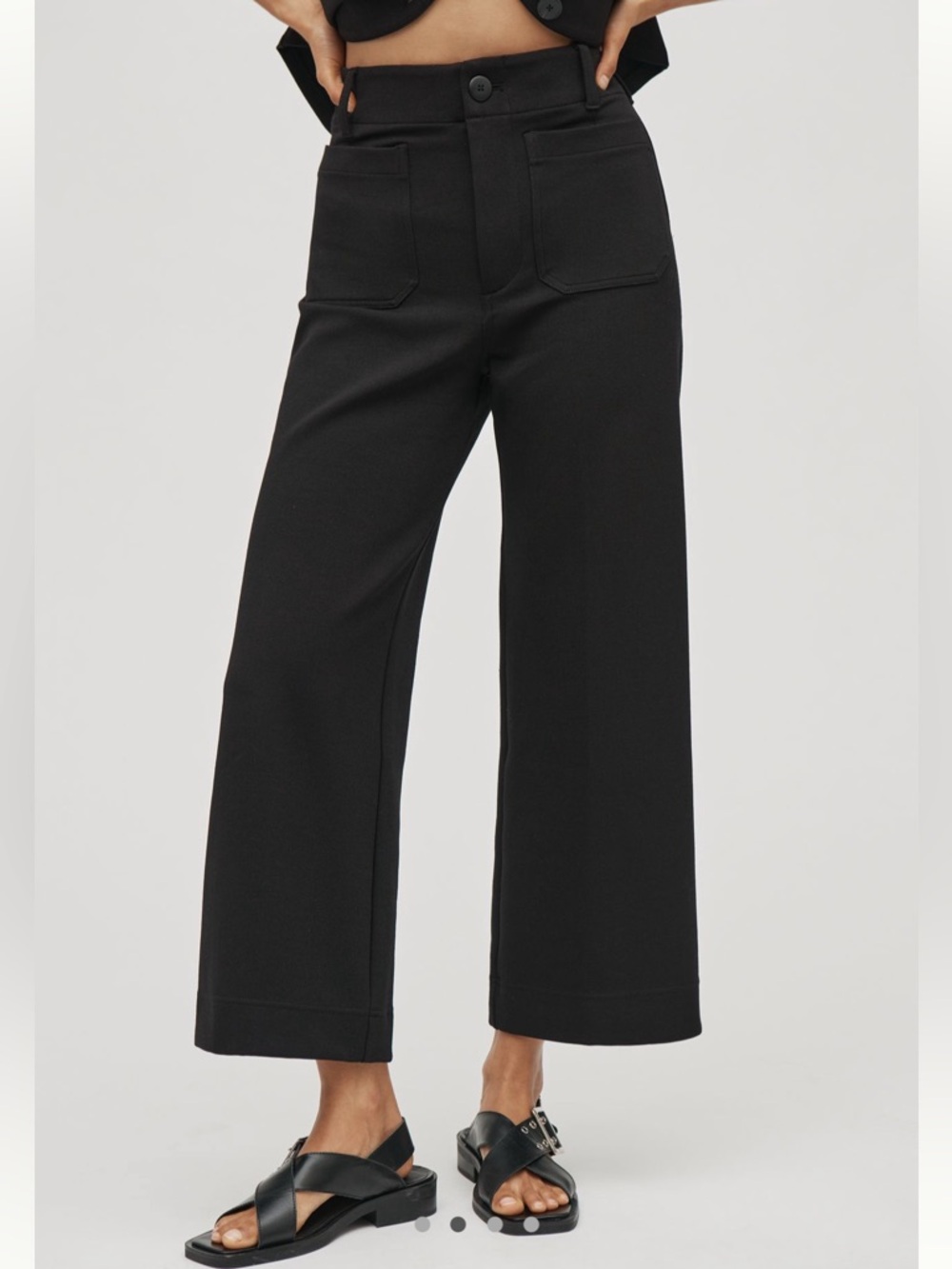 Anthropologie Colette Black Cropped Ponte Ankle Pants